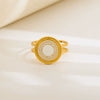 Wholesale Unisex Geometric Titanium Steel And Stainless Steel Enamel Electroplated Retro Opening Ring