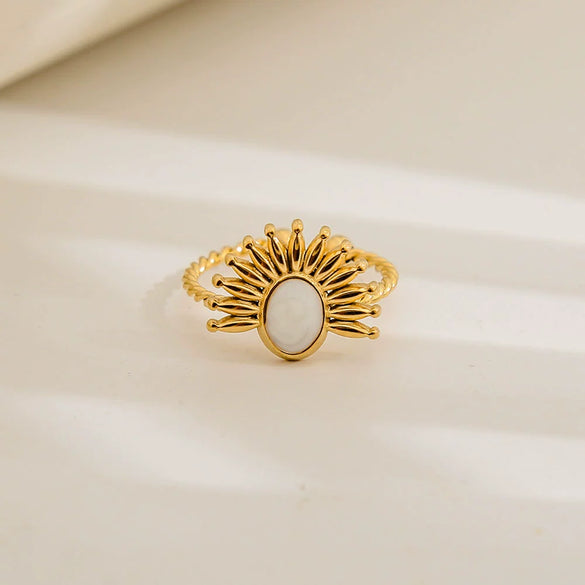 Wholesale Unisex Geometric Titanium Steel And Stainless Steel Enamel Electroplated Retro Opening Ring