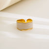 Wholesale Unisex Geometric Titanium Steel And Stainless Steel Enamel Electroplated Retro Opening Ring