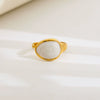 Wholesale Unisex Geometric Titanium Steel And Stainless Steel Enamel Electroplated Retro Opening Ring