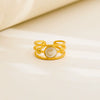 Wholesale Unisex Geometric Titanium Steel And Stainless Steel Enamel Electroplated Retro Opening Ring