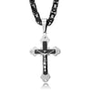 Wholesale Unisex Geometric Titanium Steel Cross Pendant Necklace With Cuban Chain And Polish Finish