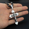 Wholesale Unisex Geometric Titanium Steel Cross Pendant Necklace With Cuban Chain And Polish Finish