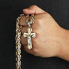 Wholesale Unisex Geometric Titanium Steel Cross Pendant Necklace With Polish Finish And Box Chain