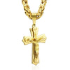 Wholesale Unisex Geometric Titanium Steel Cross Pendant Necklace With Polish Finish And Box Chain