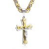 Wholesale Unisex Geometric Titanium Steel Cross Pendant Necklace With Polish Finish And Box Chain
