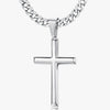 Wholesale Unisex Geometric Titanium Steel Cross Pendant Necklace With Polish Finish And Cuban Chain