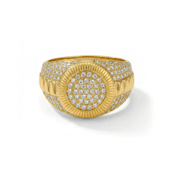 Wholesale Unisex Geometric Titanium Steel Electroplated 18K Gold Inlaid With Zircon Ring Accessories