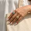 Wholesale Unisex Geometric Titanium Steel Electroplated 18K Gold Inlaid With Zircon Ring Accessories