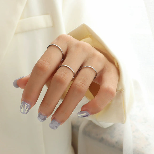 Wholesale Unisex Geometric Titanium Steel Electroplated 18K Gold Ring