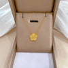 Wholesale Unisex Geometric Titanium Steel Electroplated Laser Five Leaf Flower Necklace