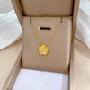 Wholesale Unisex Geometric Titanium Steel Electroplated Laser Five Leaf Flower Necklace