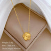 Wholesale Unisex Geometric Titanium Steel Electroplated Laser Five Leaf Flower Necklace