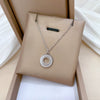 Wholesale Unisex Geometric Titanium Steel Electroplated Rotating Ring Necklace