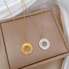Wholesale Unisex Geometric Titanium Steel Electroplated Rotating Ring Necklace