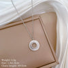 Wholesale Unisex Geometric Titanium Steel Electroplated Rotating Ring Necklace