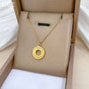 Wholesale Unisex Geometric Titanium Steel Electroplated Rotating Ring Necklace