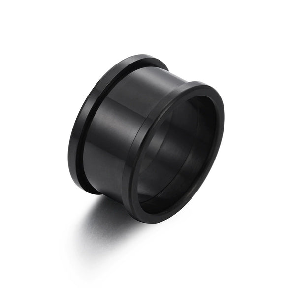 Wholesale Unisex Geometric Titanium Steel Handmade Ring With Polishing Process And Empty Holder Accessories