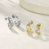 Wholesale Unisex Geometric Titanium Steel 14K Electroplated Cshaped Luxury Earrings