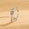 Wholesale Unisex Geometric Ushaped Copper Ring With Microinlaid Threelayer Zircon And Electroplating