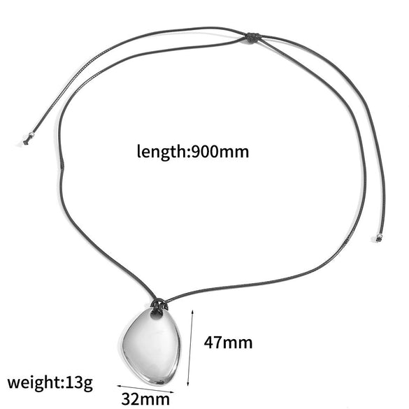 Wholesale Unisex Geometric Wax Rope Stainless Steel Necklace With Pvd Furnace Vacuum Real Gold Plating