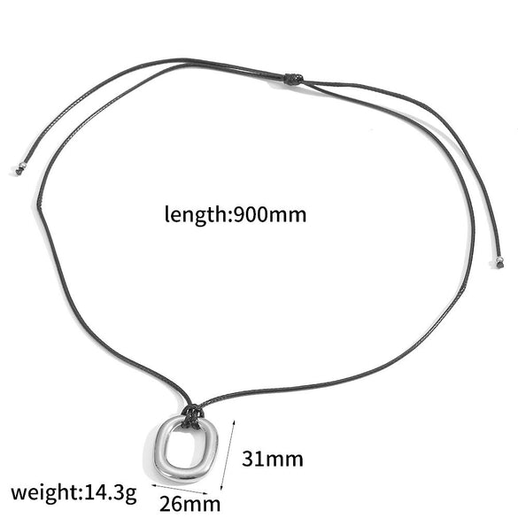 Wholesale Unisex Geometric Wax Rope Stainless Steel Necklace With Pvd Furnace Vacuum Real Gold Plating