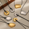 Wholesale Unisex Geometric Wax Rope Stainless Steel Necklace With Pvd Furnace Vacuum Real Gold Plating