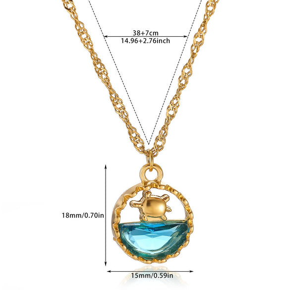 Wholesale Unisex Gold Electroplated Stainless Steel Dolphin Sunflower Cross Chain Retro Clavicle Necklace