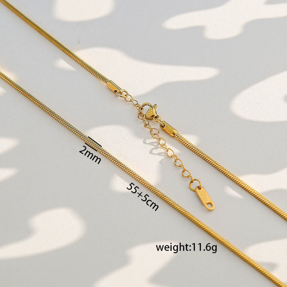 Wholesale Unisex Gold Electroplated Ushaped Stainless Steel Snake Bone Chain Necklace