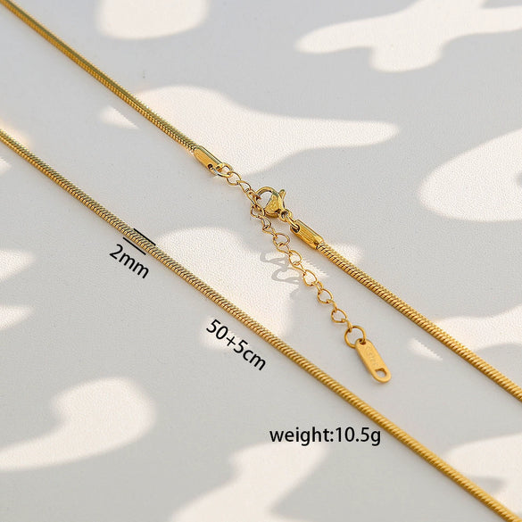 Wholesale Unisex Gold Electroplated Ushaped Stainless Steel Snake Bone Chain Necklace