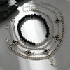 Wholesale Unisex Gold Plated Geometric Iron Retro Cross Multilayered Beaded Bracelet Hiphop Punk Style Jewelry Accessories