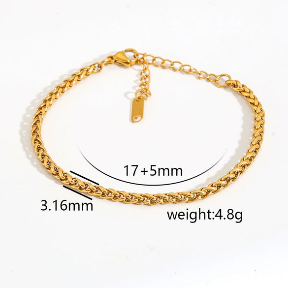 Wholesale Unisex Gold Plated Stainless Steel Anklet With Small Round Beads Luxury Jewelry