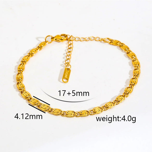 Wholesale Unisex Gold Plated Stainless Steel Anklet With Small Round Beads Luxury Jewelry