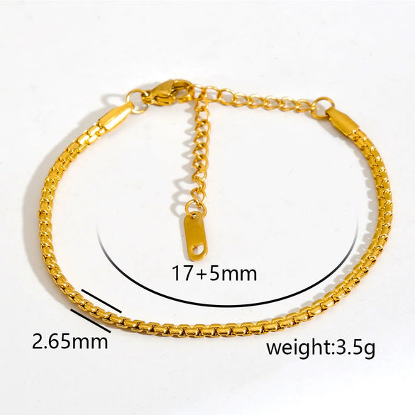Wholesale Unisex Gold Plated Stainless Steel Anklet With Small Round Beads Luxury Jewelry