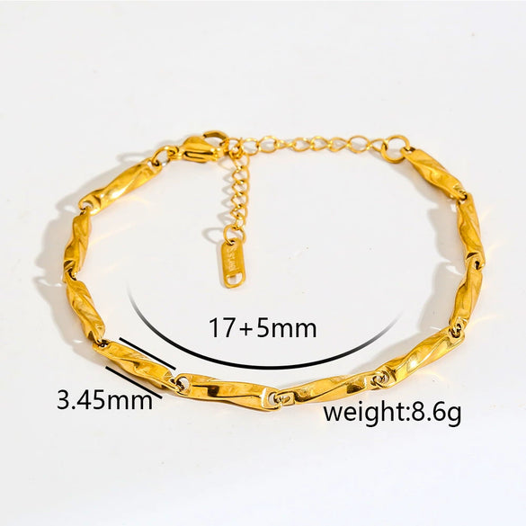 Wholesale Unisex Gold Plated Stainless Steel Anklet With Small Round Beads Luxury Jewelry