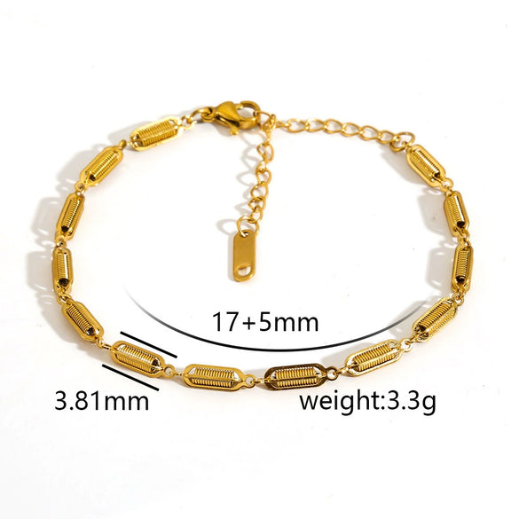 Wholesale Unisex Gold Plated Stainless Steel Anklet With Small Round Beads Luxury Jewelry