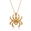 Wholesale Unisex Gothic Medieval Style Gold Plated Stainless Steel Animal Zodiac Spider Pendant Necklace With Cross Chain