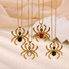 Wholesale Unisex Gothic Medieval Style Gold Plated Stainless Steel Animal Zodiac Spider Pendant Necklace With Cross Chain