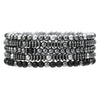 Wholesale Unisex Handmade Geometric Elastic Beaded Bracelet With Tiger Eye Stone Black Gallstone Alloy Stainless Steel
