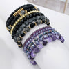 Wholesale Unisex Handmade Geometric Glass Multi Layer Stacked Elastic Bracelet