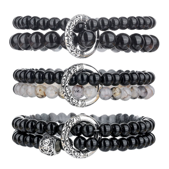 Wholesale Unisex Handmade Geometric Stone Alloy Bracelets