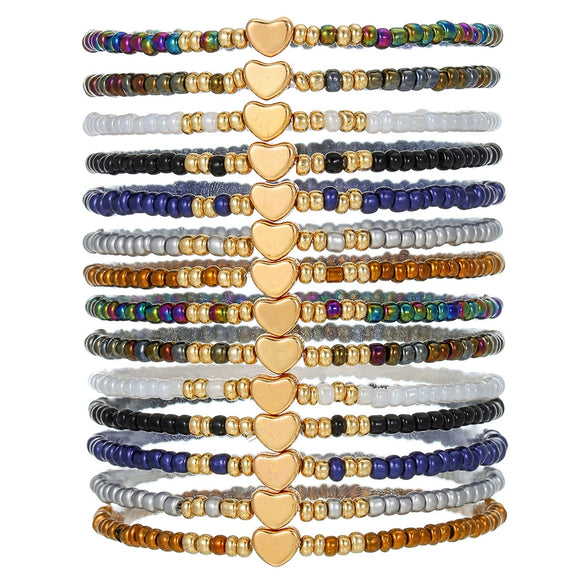 Wholesale Unisex Handmade Love Bracelet With Rice Beads Alloy