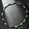 Wholesale Unisex Handmade Natural Turquoise Coconut Shell And Wood Beads Geometric Style O Chain Necklace