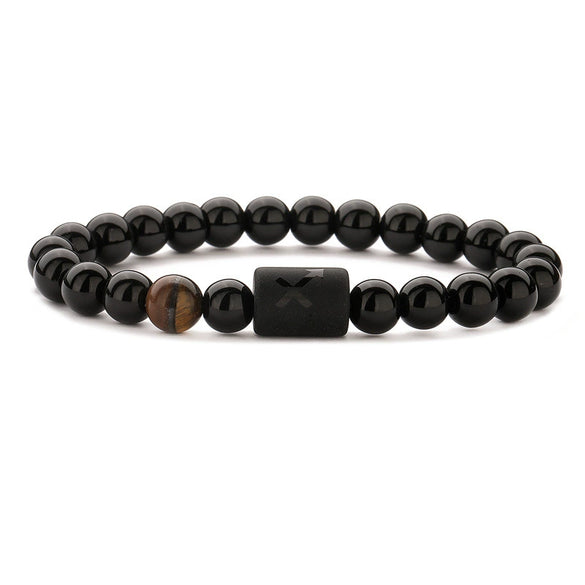Wholesale Unisex Handmade Twelve Constellation Agate Elastic Bracelet