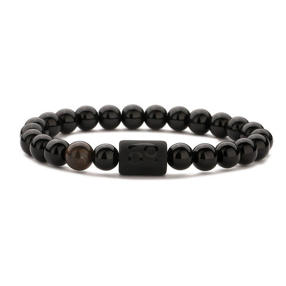 Wholesale Unisex Handmade Twelve Constellation Agate Elastic Bracelet