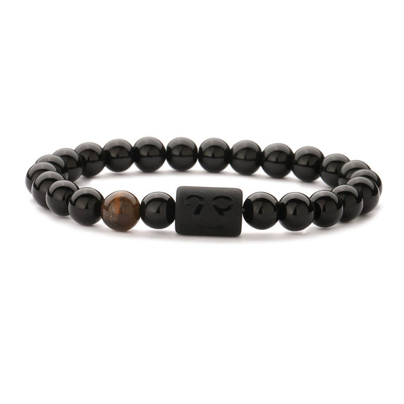 Wholesale Unisex Handmade Twelve Constellation Agate Elastic Bracelet