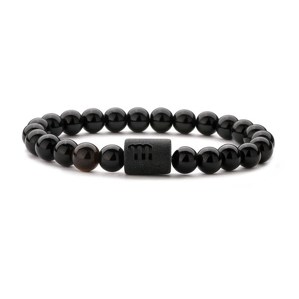 Wholesale Unisex Handmade Twelve Constellation Agate Elastic Bracelet