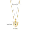 Wholesale Unisex Heartshaped Gold Electroplated Stainless Steel Pendant Necklace With Cross Chain