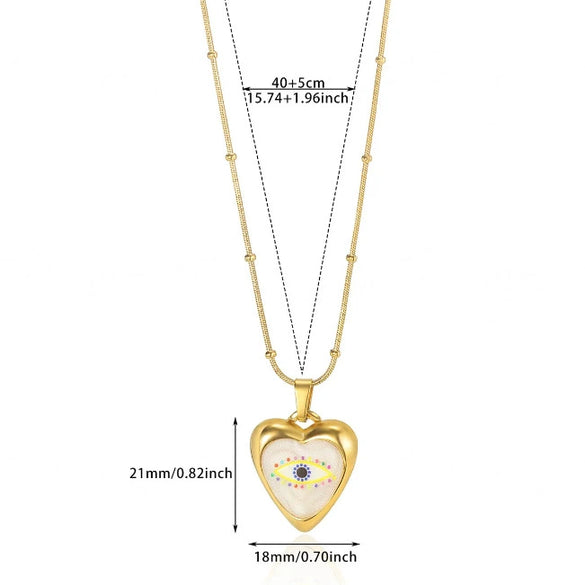 Wholesale Unisex Heartshaped Gold Electroplated Stainless Steel Pendant Necklace With Cross Chain