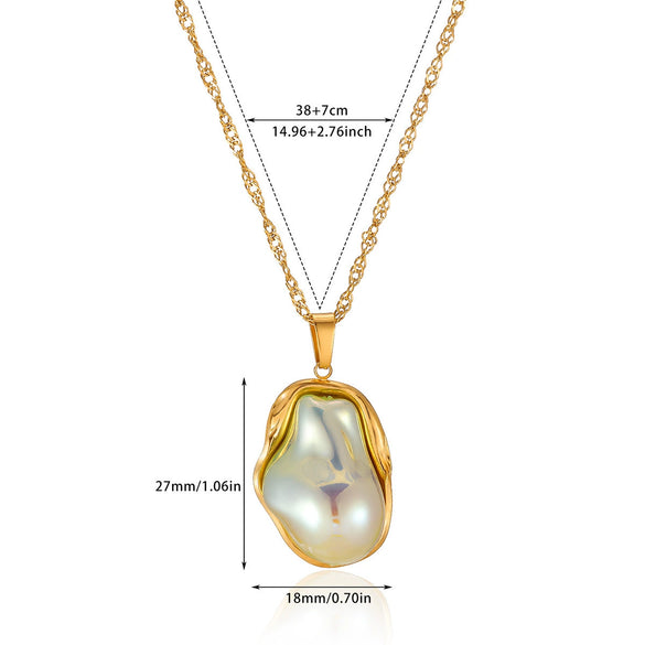 Wholesale Unisex Heartshaped Gold Electroplated Stainless Steel Pendant Necklace With Cross Chain